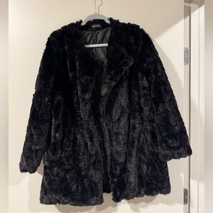 fab'rik Black Faux Fur Jacket